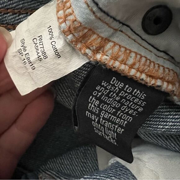 Crew Liza wash denim shorts rolled up raw hem cut offs size 27 - Picture 3 of 4